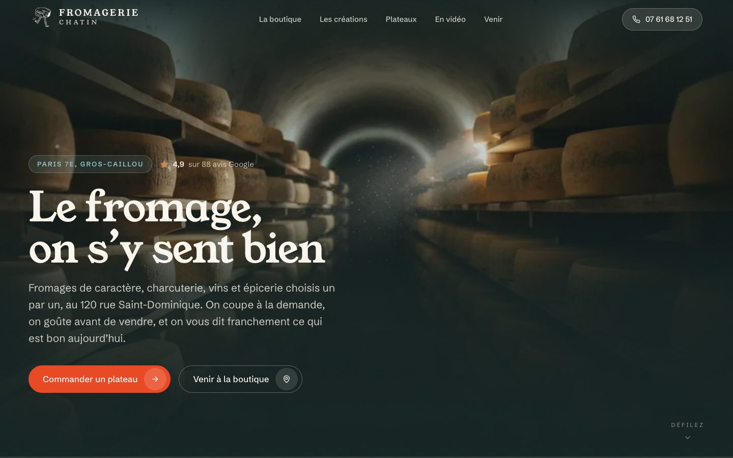 Fromagerie Chatin - Aperçu du site