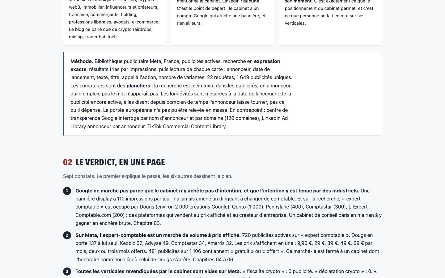 Expertise comptable : ce que Meta achète déjà, et ce qui reste vide, aperçu de l'étude