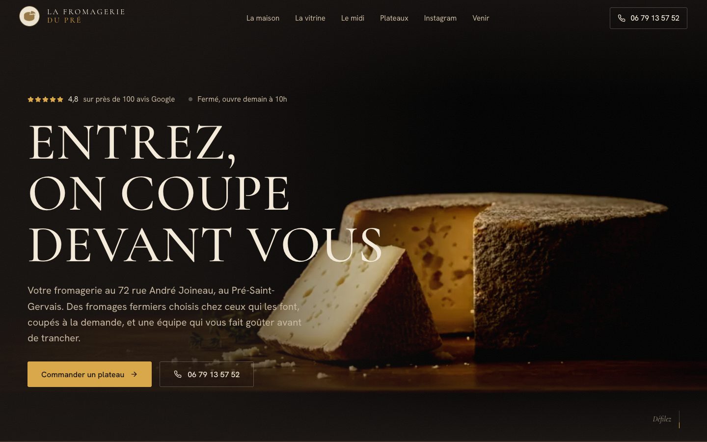 La Fromagerie du Pré - Aperçu du site