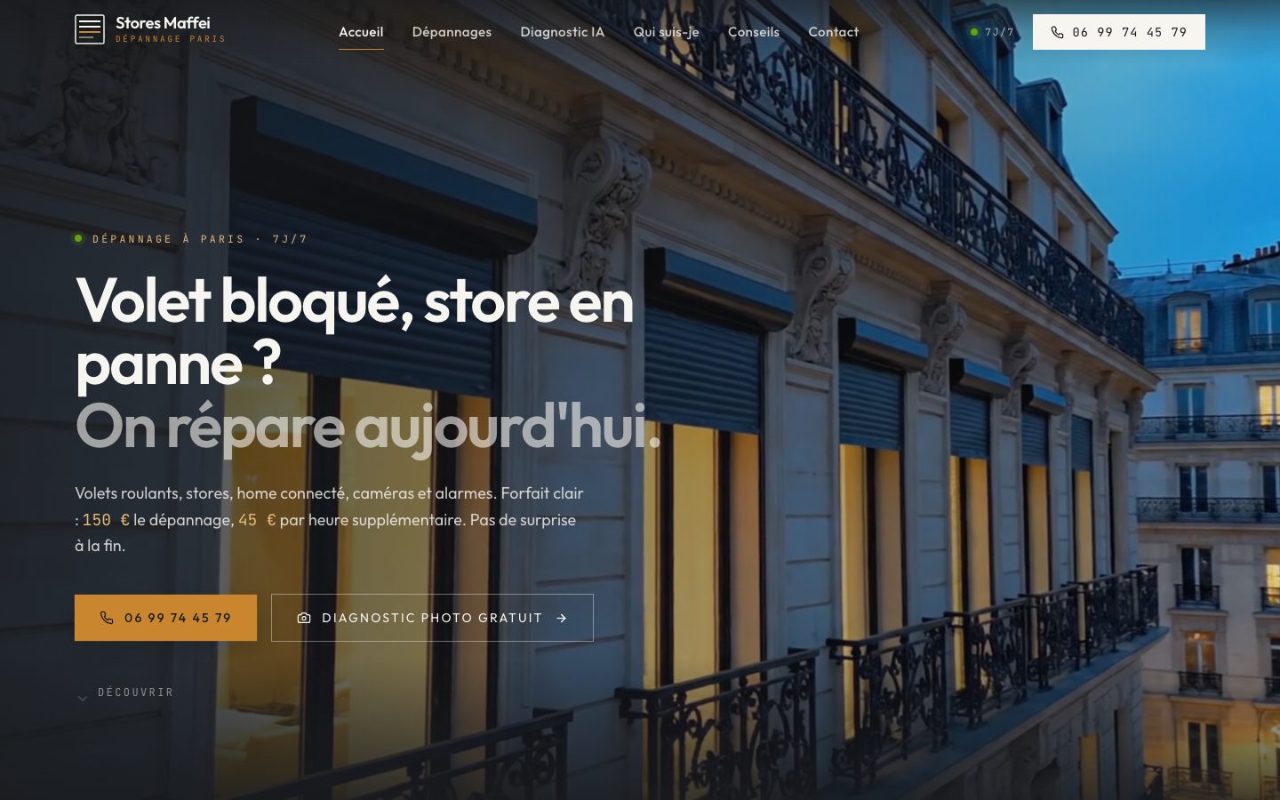 Stores Maffei - Aperçu du site