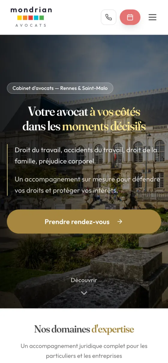 Le site Mondrian Bakhos sur téléphone