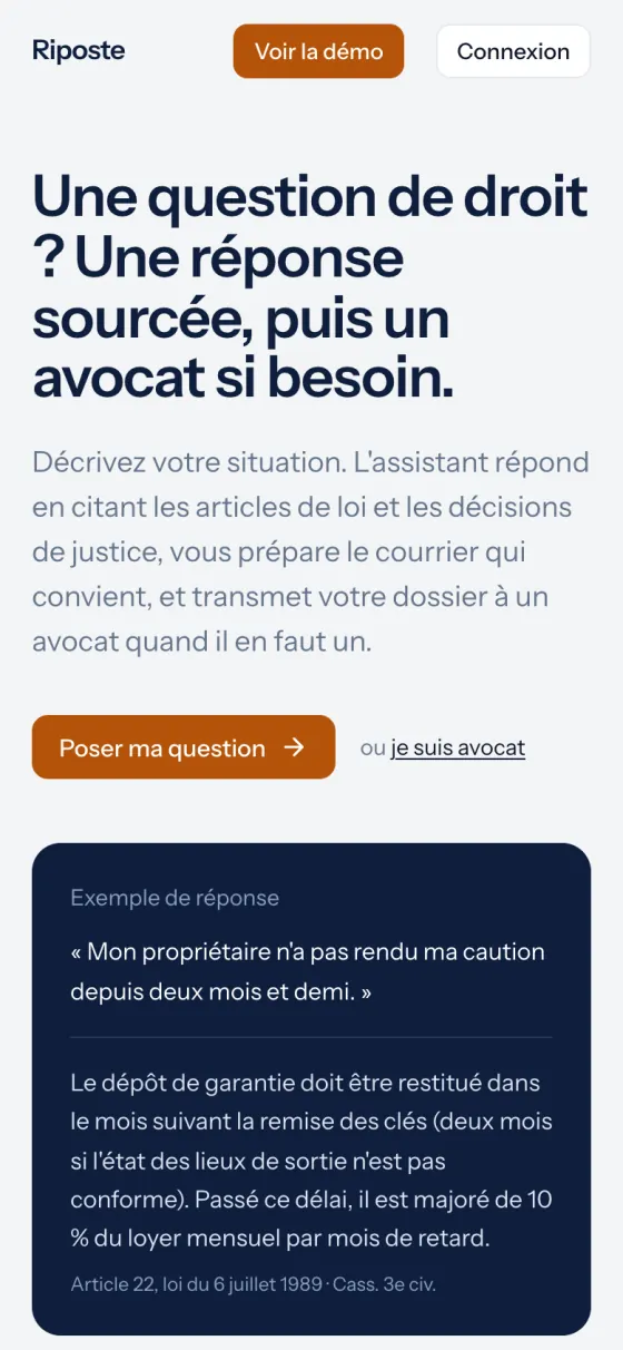 Le site Riposte sur téléphone