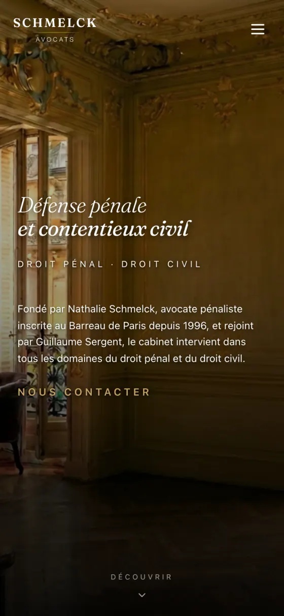 Le site Schmelck Avocats sur téléphone