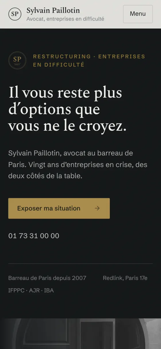 Le site Me Sylvain Paillotin sur téléphone