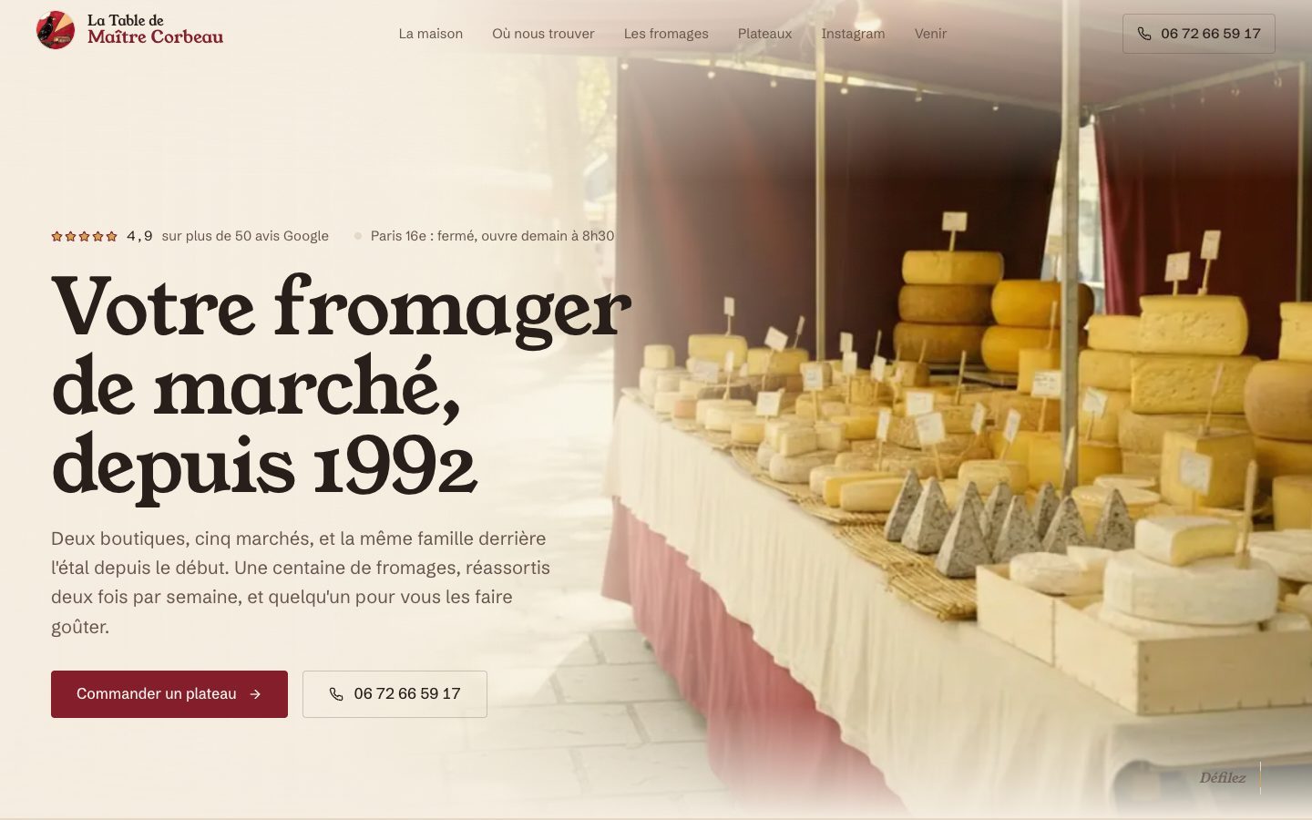 La Table de Maître Corbeau - Aperçu du site